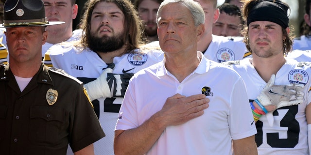 Iowa hired Lorenda Holston as assistant athletic director for diversity, equity, and inclusion and Anthony Embry for the newly created position of athletics academic and diversity coordinator. The announcement comes as the university and head football coach Kirk Ferentz, above, and others face a lawsuit by former football players who allege they faced discrimination and harassment from coaches and staff because they are Black.