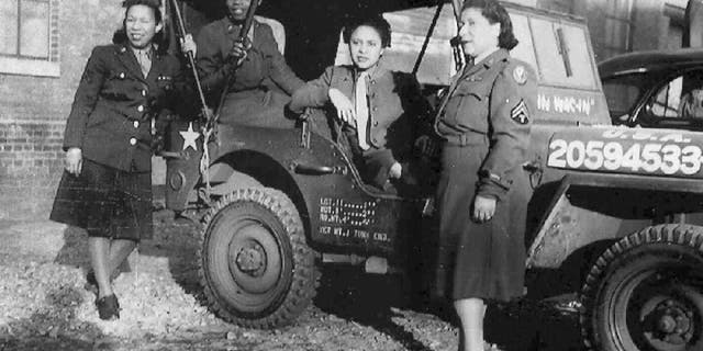 Members of the 6888th Central Postal Directory Battalion cleared backlogs of mail in Europe during World War II