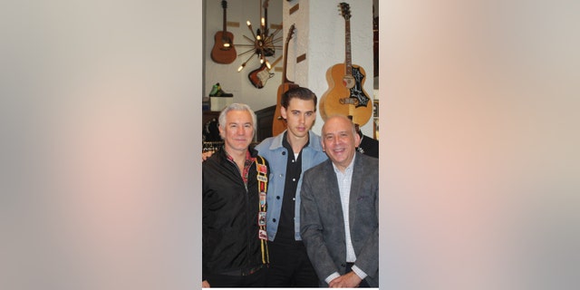 From left: Baz Luhrmann and Austin Butler visiting Hal Lansky at Lansky Bros.