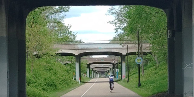 When Barnes got about 30 miles outside St. Paul, he said he met up with a lot of very nice cyclists who asked him about his trip.
