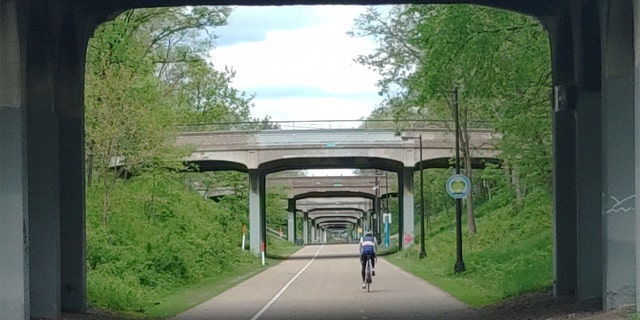 When Barnes got about 30 miles outside St. Paul, he said he met up with a lot of very nice cyclists who asked him about his trip. 