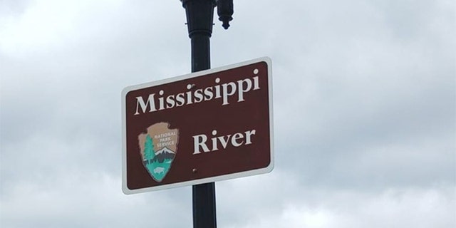 While in Minnesota, Barnes crossed the Mississippi River for the ninth and final time on his trip. 