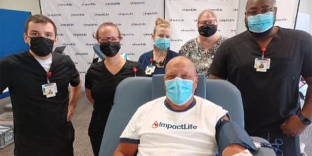 When he was in Wisconsin, Barnes donated platelets for the second time.