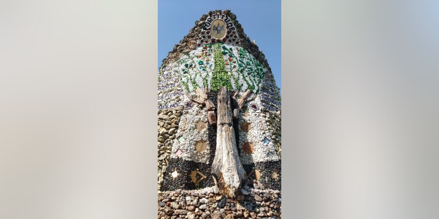 The grotto is "dedicated to the unity of two great American ideals — love of God and love of country," according to the Dickeyville Grotto website.