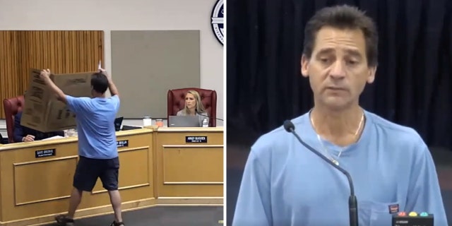 Bruce Friedman of No Left Turn in Education, speaks out at the Clay County School District in Green Cove Springs, Florida.