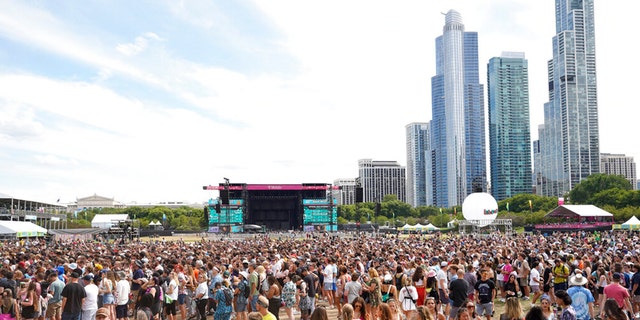 General view of the crowd on day one of the Lollapalooza Music Festival.