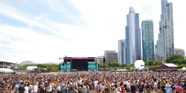 General view of the crowd on day one of the Lollapalooza Music Festival.