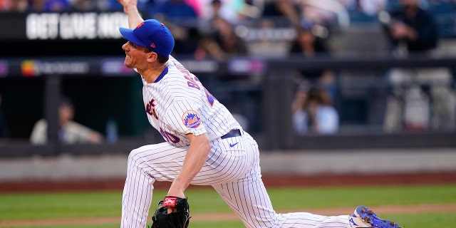 New York Mets' Chris Bassitt pitches during the first inning of a baseball game against the San Diego Padres, Saturday, July 23, 2022, in New York.