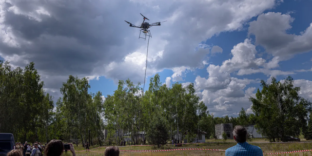 Draganfly officials help Ukrainians detect landmines after Russian forces withdrew from Kyiv.