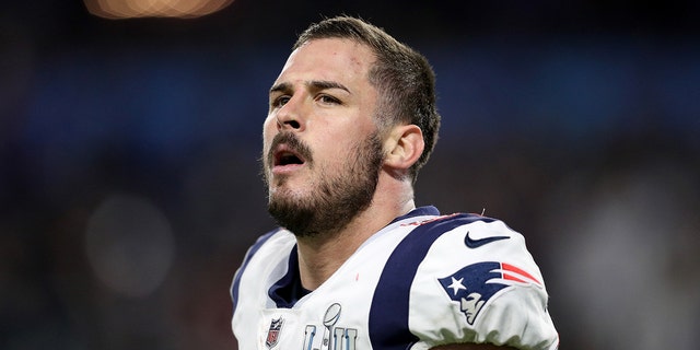 #80 Danny Amendola of the New England Patriots looks on against the Philadelphia Eagles during the fourth quarter at Super Bowl LII at US Bank Stadium on February 4, 2018 in Minneapolis, Minnesota.