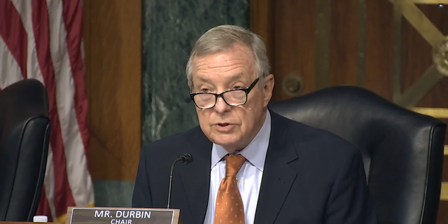 Senate Judiciary Committee Chairman Richard Durbin speaks during a hearing on abortion in post-Roe America.