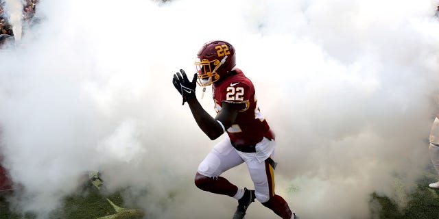 Deshazor Everett #22 of the Washington Football Team takes the field prior to the game against the Los Angeles Chargers at FedExField on September 12, 2021 in Landover, Maryland.
