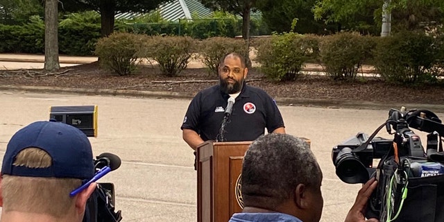 Wake County Emergency Management chief of operations Darshan Patel speaks with a group of reporters on July 29, 2022.