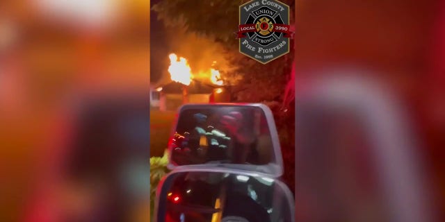 Florida firefighters battled a massive house fire on July 30 and are saying the likely cause is arson.
