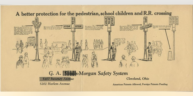 In 1923, Garrett Morgan patented the first modern traffic signal, with a third signal guiding people to slow down before it turned to stop. His system is now used to enhance traffic safety all over the world.