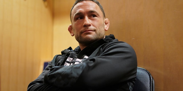 Frankie Edgar warms up before his fight during the UFC 268 event at Madison Square Garden on November 6, 2021 in New York City.