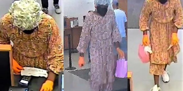A suspect bank robber in Georgia dressed as an elderly woman to disguise himself, police said.