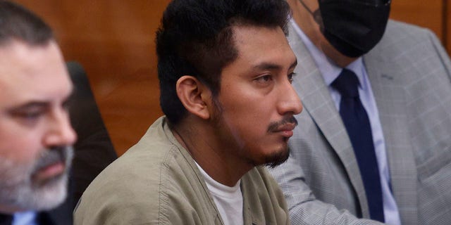 Gerson Fuentes, the man accused of raping a 10-year-old girl in Ohio, is pictured during a court hearing in Columbus, Ohio, on July 28.