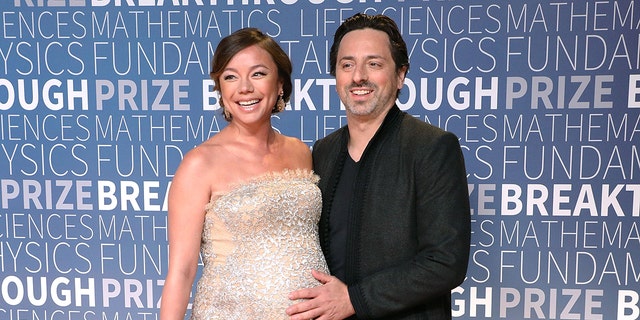 Nicole Shanahan and Sergey Brin attend the 7th Annual Breakthrough Prize Ceremony at NASA Ames Research Center on November 4, 2018, in Mountain View, California.
