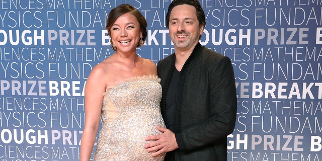 Nicole Shanahan and Sergey Brin attend the 7th Annual Breakthrough Prize Ceremony at NASA Ames Research Center on November 4, 2018, in Mountain View, California.