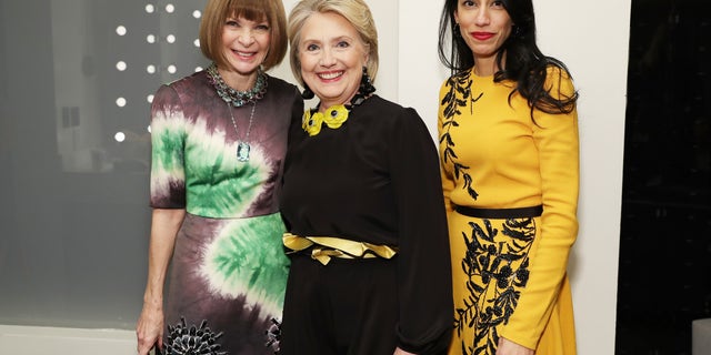 Anna Wintour, Hillary Clinton and Huma Abedin pose backstage at the 2018 Glamor Women Of The Year Awards: Women Rise on Nov. 12, 2018, in New York City. 