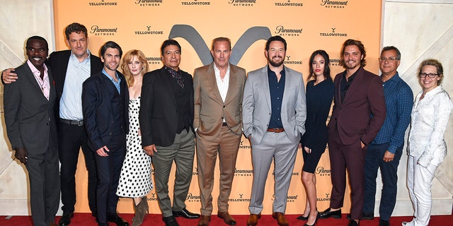 Steven Williams, Keith Cox, Wes Bentley, Kelly Reilly, Gil Birmingham, Kevin Costner, Cole Hauser, Kelsey Chow, Luke Grimes, Kent Alterman and Sarah Levy attend Paramount Network's 