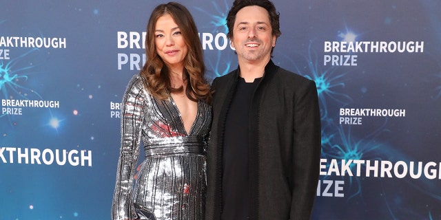 Nicole Shanahan and Sergey Brin attend the 2020 Breakthrough Prize Ceremony at NASA Ames Research Center on November 03, 2019, in Mountain View, California.