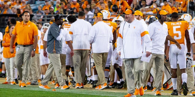 University of Tennessee Volunteers coach Jeremy Pruitt during the 2019 TaxSlayer Gator Bowl against the Indiana University Hoosiers on January 2, 2020 at TIAA Banks Field in Jacksonville, Fla. 