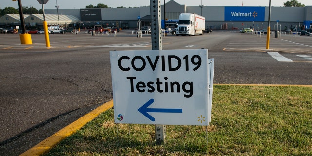 JOPLIN, MO - JULY 2:  The Covid-19 testing site at the Walmart Supercenter in Joplin, Missouri on July 2, 2020. 