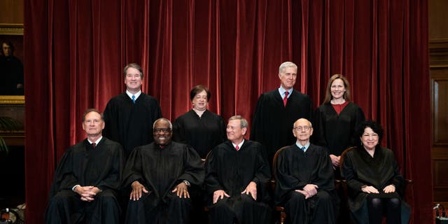 Members of the Supreme Court before the retirement of Justice Stephen Breyer.