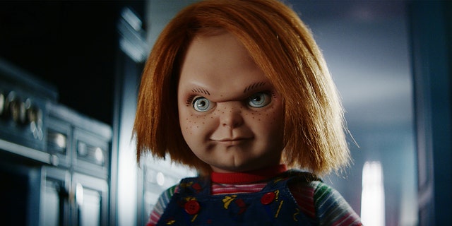 Chucky from the news Syfy series "Chucky" based on the "Child's Play" movie franchise. 