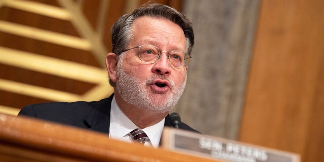 Chair of the Democratic Senatorial Campaign Committee Sen. Gary Peters, D-Mich., speaks during a hearing at the US Capitol in Washington, DC on February 1, 2022.