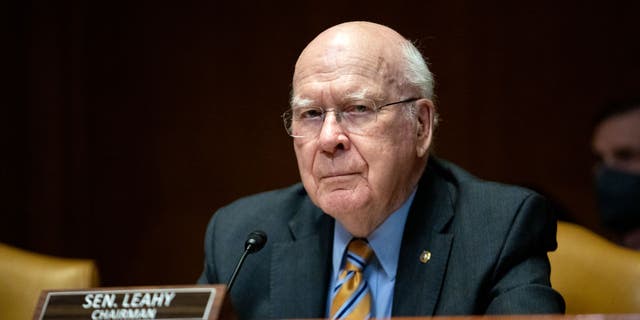 Sen. Patrick Leahy, D-Vt., listens during the Senate Appropriations Committee Subcommittee on Defense at the U.S. Capitol on May 3, 2022, in Washington, D.C.