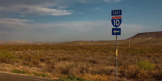 A highway in Fort Stockton, Texas, U.S., on Friday, April 29, 2022. Photographer: Jordan Vonderhaar/Bloomberg via Getty Images