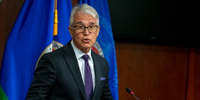 Los Angeles County District Attorney George Gascon addresses police accountability during a May 25 press briefing in Los Angeles. 