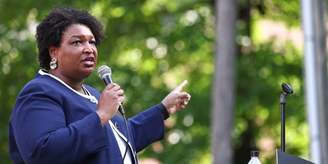 Stacey Abrams, Democratic gubernatorial candidate for Georgia, speaks during a campaign event in Reynolds, Georgia, US, on Saturday, June 4, 2022.