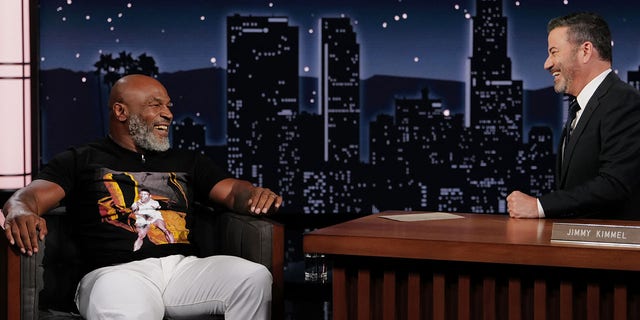 Former boxer Mike Tyson appearing on "Jimmy Kimmel Live!"