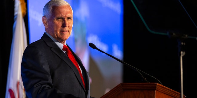 Former Vice President Mike Pence speaks to a crowd of supporters at the University Club of Chicago on June 20, 2022 in Chicago, Illinois.