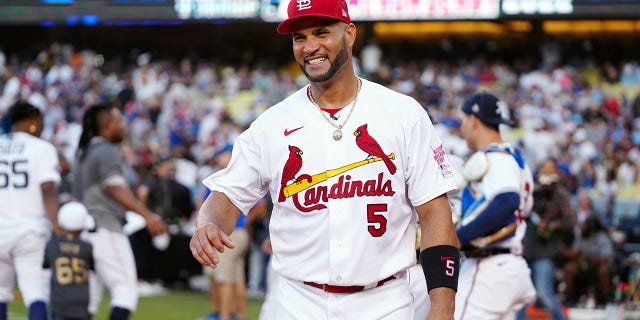 Albert Pujols of the St. Louis Cardinals during the T-Mobile Home Run Derby at Dodger Stadium Monday, July 18, 2022, in Los Angeles. 