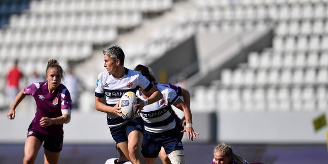 Pavlina Kuprova in action during the Women's 7S Rugby World Cup Qualifier between England and Czech Republic, Arcul des Triumph Stadium, Bucharest, Romania.