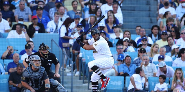 Albert Pujols of St. Louis Cardinals Bats in the fourth inning during the 92nd MLB All-Star Game at Dodger Stadium on Tuesday, July 19, 2022, in Los Angeles. 
