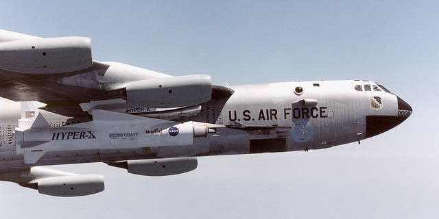 The experimental X-43A failed the first of three planned tests June 2, 2001, after its booster rocket veered out of control, forcing space scientists to destroy the unmanned aircraft above the Pacific Ocean.