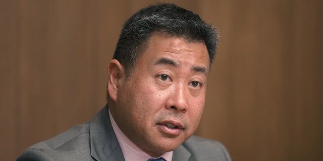 Sheriff Paul Miyamoto meets with the San Francisco Chronicle editorial board about his election campaign on Sept. 18, 2019.