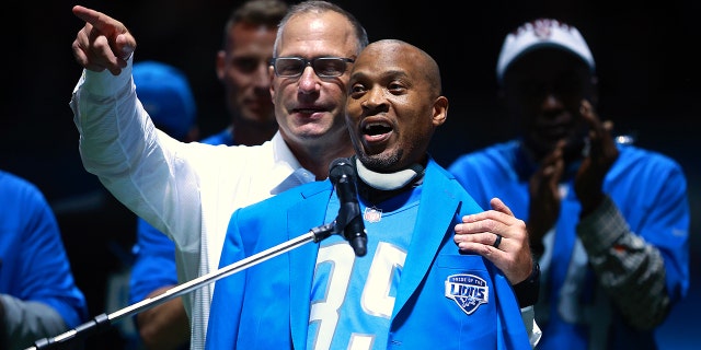 Former Detroit Lions player William White attends the Pride of the Lions celebration during the halftime game against the Philadelphia Eagles at Ford Field in Detroit October 20. 31st, 2021.