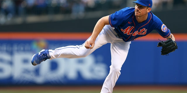Chris Bassitt # 40 of the New York Mets played against Milwaukee Brewers during a match at Citi Field in New York City on June 14, 2022. Mets defeated Brewers 4-0. 
