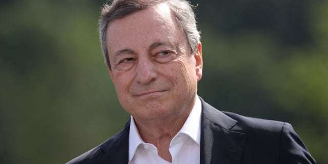 GARMISCH-PARTENKIRCHEN, GERMANY - JUNE 26: Italian Prime Minister Mario Draghi listens to other G7 leaders speaking at the „Global Infrastructure" side event during the G7 summit at Schloss Elmau on June 26, 2022 near Garmisch-Partenkirchen, Germany. Leaders of the G7 group of nations are officially coming together under the motto: "progress towards an equitable world" and will discuss global issues including war, climate change, hunger, poverty and health. Overshadowing this year’s summit is the ongoing Russian war in Ukraine. (Photo by Sean Gallup/Getty Images)