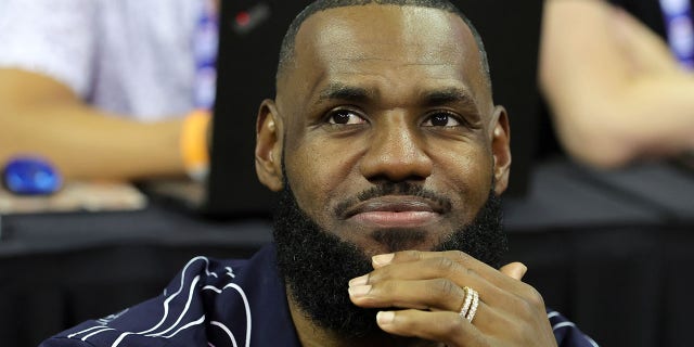 LeBron James of the Los Angeles Lakers attends a game between the Lakers and the Phoenix Suns during the 2022 NBA Summer League at the Thomas & Mack Center on July 08, 2022, in Las Vegas, Nevada.