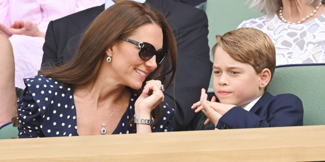 Catherine, Duchess of Cambridge and Prince George attend The Wimbledon men's singles final on July 10, 2022 in London.