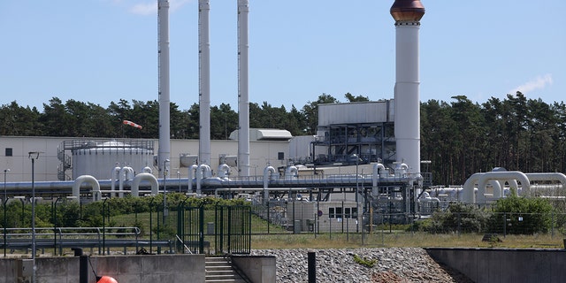 La station de réception du gazoduc Nord Stream 1 se dresse le 11 juillet 2022, près de Lubmin, en Allemagne. 