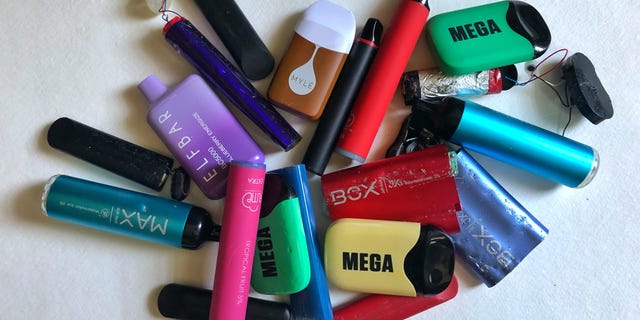 Pile of used or discarded Vape Pens found littering the streets in New York City.